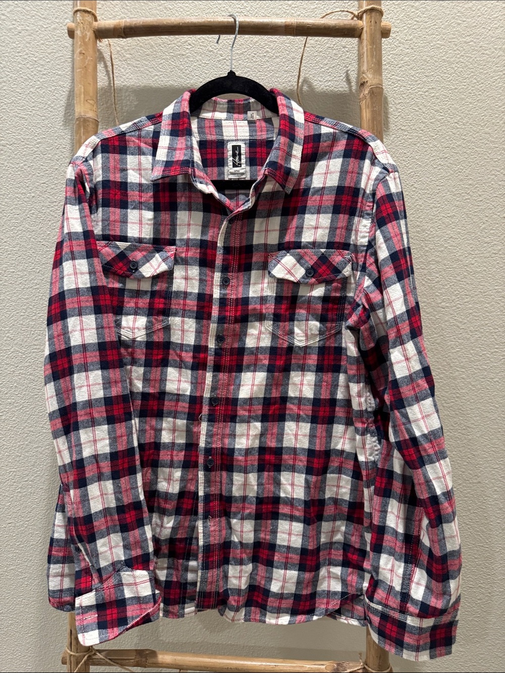 Howe Classic Red & Navy Plaid Men’s Flannel Shirt
